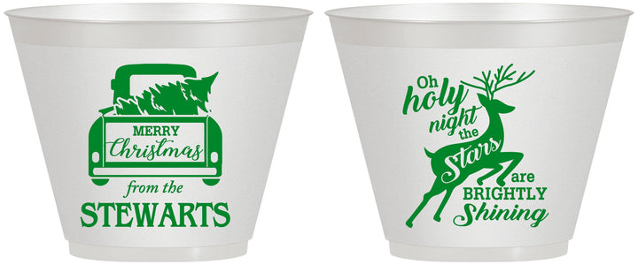 Custom Christmas 9 oz Wine Frosted Cups - Tree | 280073