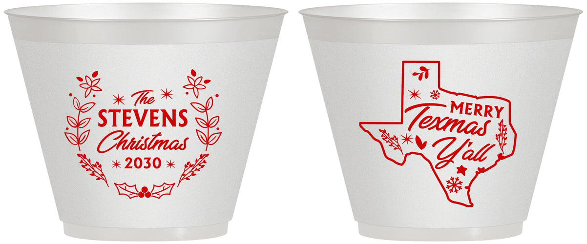 Custom Christmas 9 oz Wine Frosted Cups - Texmas Yall | 280074