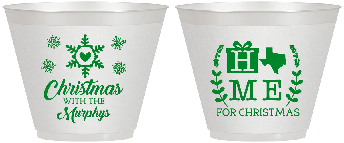 Custom Christmas 9 oz Wine Frosted Cups - Texas | 280075