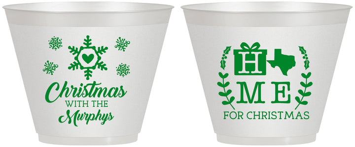 Custom Christmas 9 oz Wine Frosted Cups - Texas | 280075