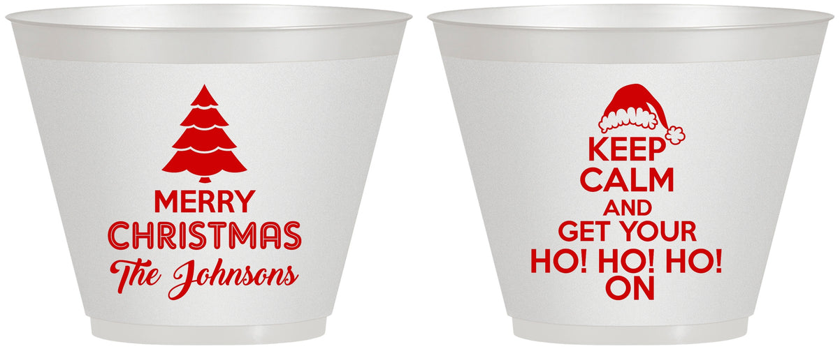 Custom Christmas 9 oz Wine Frosted Cups - Ho Ho Ho | 280076