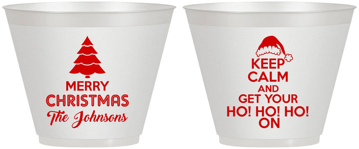 Custom Christmas 9 oz Wine Frosted Cups - Ho Ho Ho | 280076