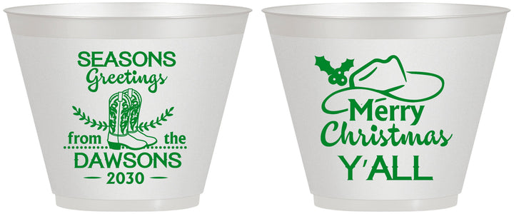 Custom Christmas 9 oz Wine Frosted Cups - Texas | 280077