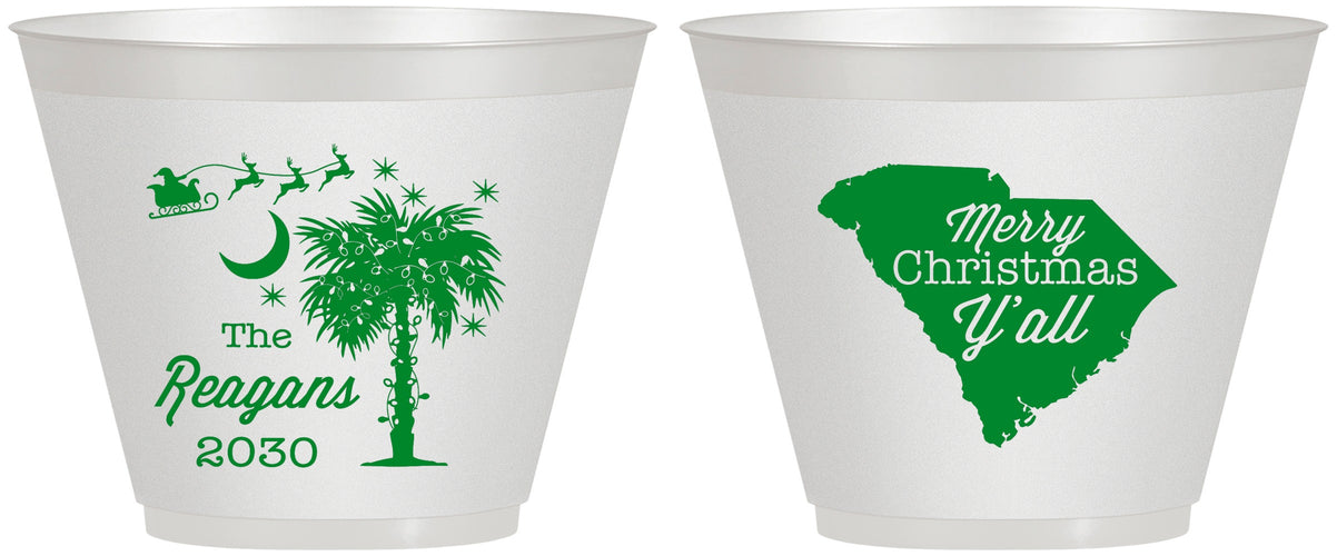 Custom Christmas 9 oz Wine Frosted Cups - South Carolina | 280083