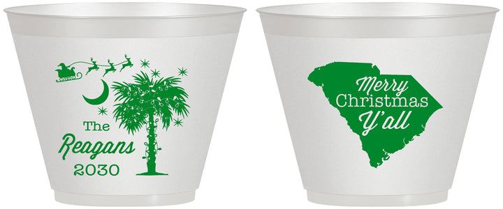 Custom Christmas 9 oz Wine Frosted Cups - South Carolina | 280083