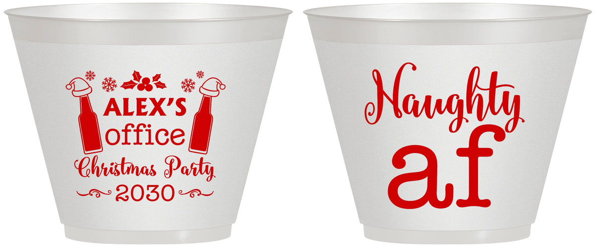 Custom Christmas 9 oz Wine Frosted Cups - Naughty Af | 280084
