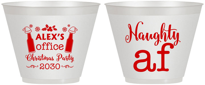 Custom Christmas 9 oz Wine Frosted Cups - Naughty Af | 280084