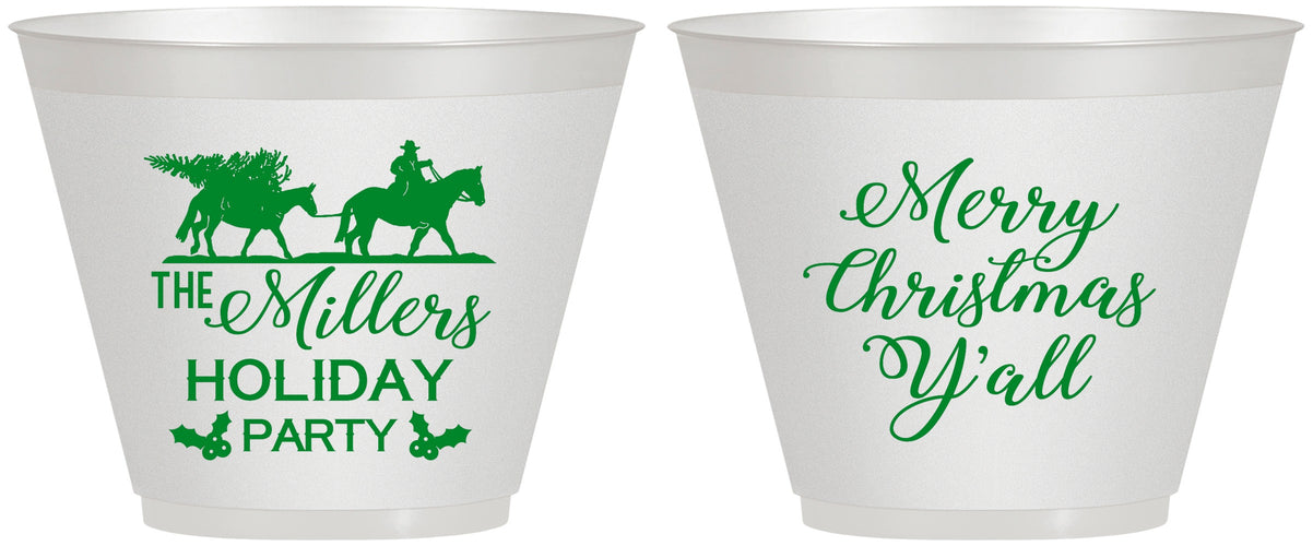 Custom Christmas 9 oz Wine Frosted Cups - Country | 280087