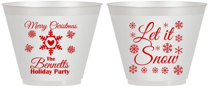 Custom Christmas 9 oz Wine Frosted Cups - Let Is Snow | 280088