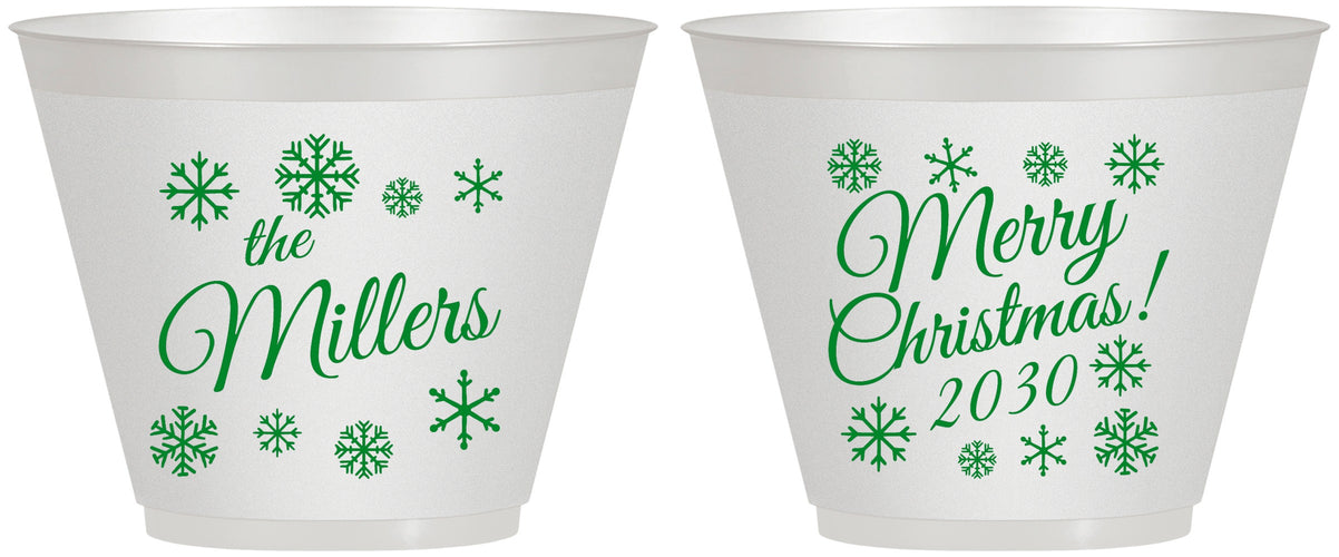 Custom Christmas 9 oz Wine Frosted Cups - Snowflakes | 280089
