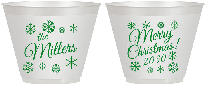 Custom Christmas 9 oz Wine Frosted Cups - Snowflakes | 280089