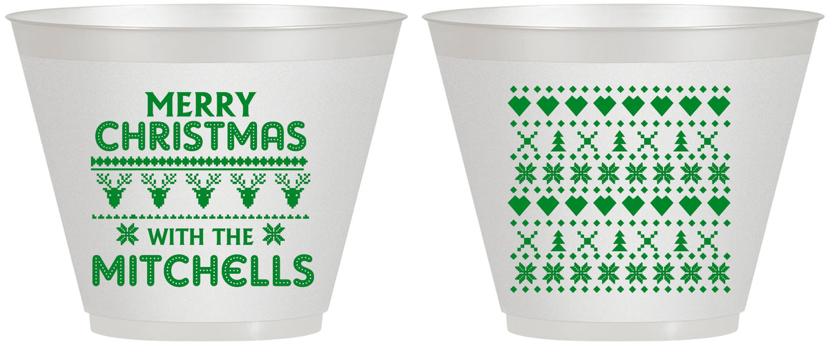 Custom Christmas 9 oz Wine Frosted Cups - Ugly Sweater | 280091