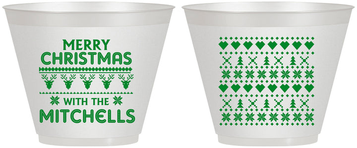 Custom Christmas 9 oz Wine Frosted Cups - Ugly Sweater | 280091