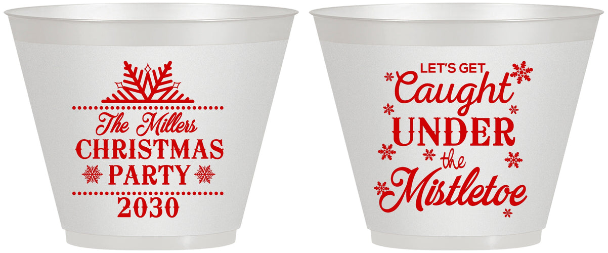 Custom Christmas 9 oz Wine Frosted Cups - Mistletoe | 280092