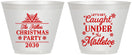 Custom Christmas 9 oz Wine Frosted Cups - Mistletoe | 280092