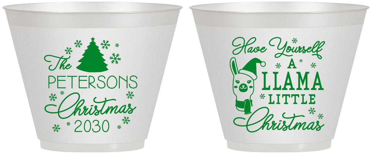 Custom Christmas 9 oz Wine Frosted Cups - Llama | 280095