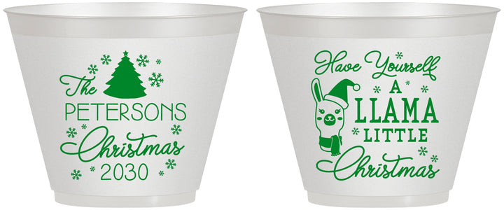 Custom Christmas 9 oz Wine Frosted Cups - Llama | 280095