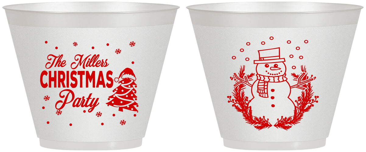 Custom Christmas 9 oz Wine Frosted Cups - Snowman | 280096