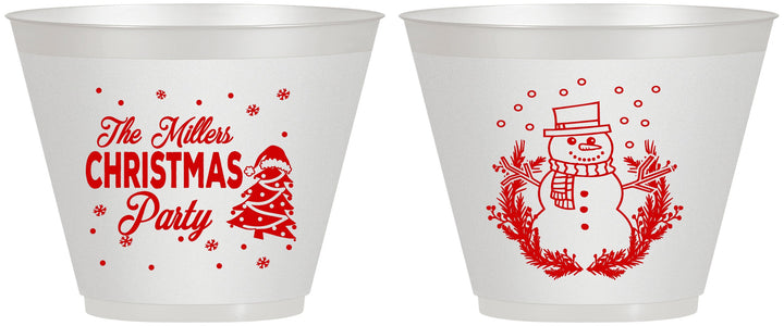 Custom Christmas 9 oz Wine Frosted Cups - Snowman | 280096