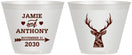 Custom Wedding 9 oz Wine Frosted Cups - Deer | 282