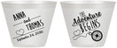 Custom Wedding 9 oz Wine Frosted Cups - The Adventure Begins | 284