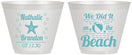 Custom Wedding 9 oz Wine Frosted Cups - We Did It On The Beach | 287
