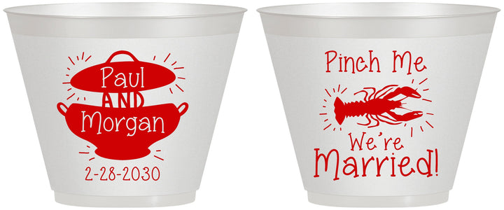 Custom Wedding 9 oz Wine Frosted Cups - Crawfish Boil | 288