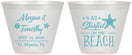 Custom Wedding 9 oz Wine Frosted Cups - Started On The Beach | 295