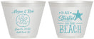Custom Wedding 9 oz Wine Frosted Cups - Started On The Beach | 298