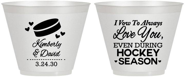 Custom Wedding 9 oz Wine Frosted Cups - Hockey | 300