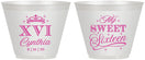 Custom 16th Birthday 9 oz Wine Frosted Cups - Tiara | 300003