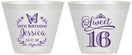 Custom 16th Birthday 9 oz Wine Frosted Cups - Butterfly | 300005