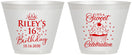 Custom 16th Birthday 9 oz Wine Frosted Cups - Cupcake | 300006