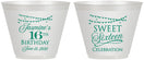 Custom 16th Birthday 9 oz Wine Frosted Cups - String Lights | 300009