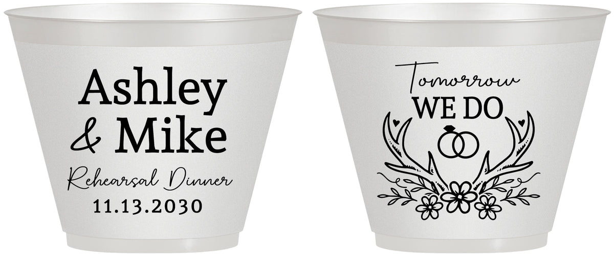 Custom Rehearsal Dinner 9 oz Wine Frosted Cups - Tomorrow We Do | 30002