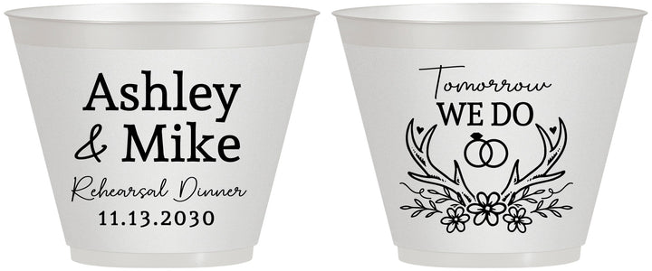 Custom Rehearsal Dinner 9 oz Wine Frosted Cups - Tomorrow We Do | 30002