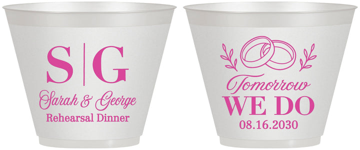 Custom Rehearsal Dinner 9 oz Wine Frosted Cups - Tomorrow We Do | 30003