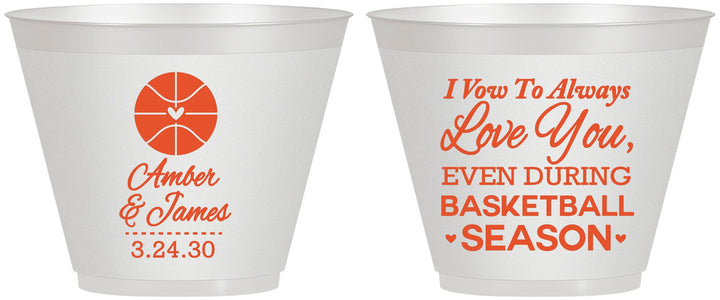 Custom Wedding 9 oz Wine Frosted Cups - Basketball | 304