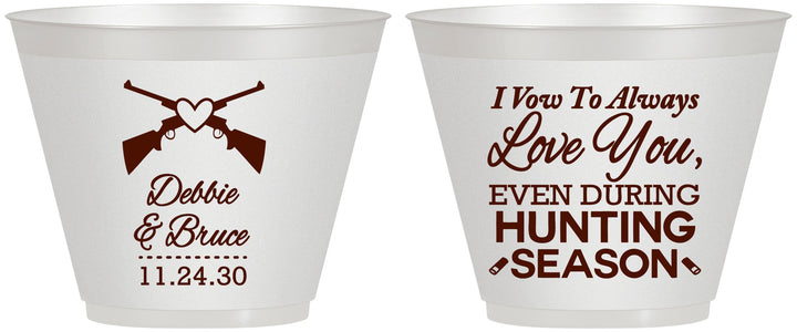 Custom Wedding 9 oz Wine Frosted Cups - Hunting | 308