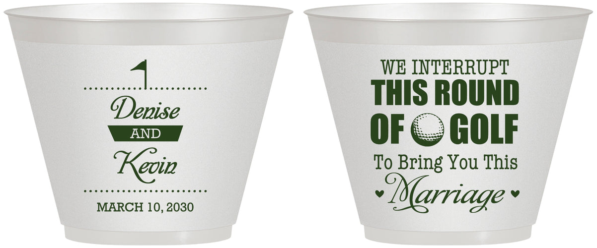 Custom Wedding 9 oz Wine Frosted Cups - We Interrupt Golf | 309