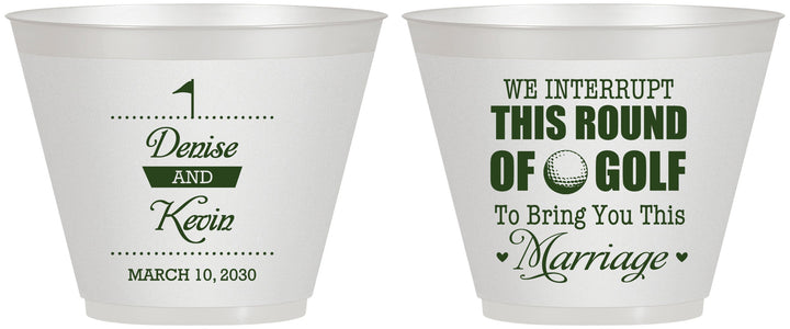 Custom Wedding 9 oz Wine Frosted Cups - We Interrupt Golf | 309