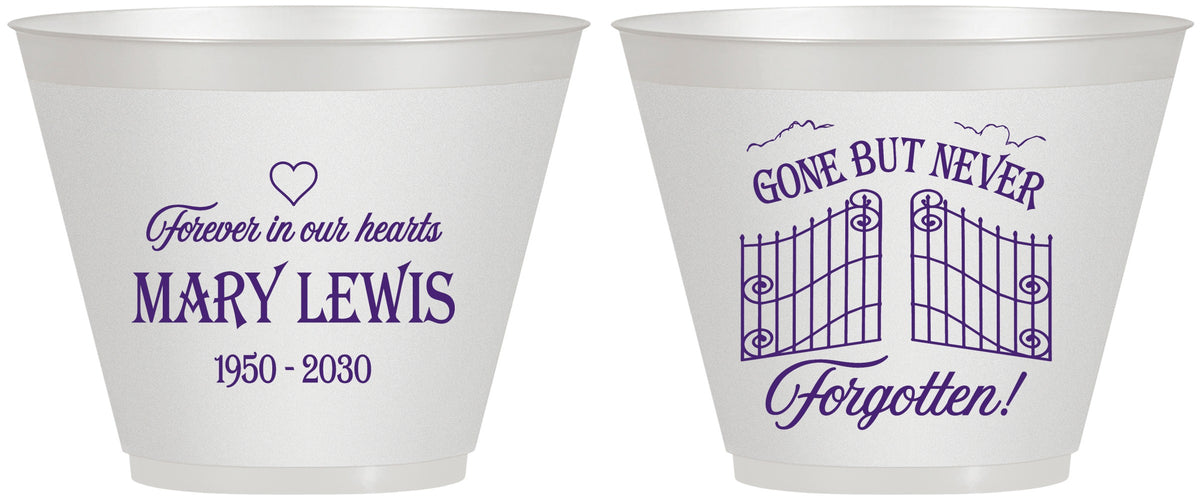 Custom Memorial 9 oz Wine Frosted Cups - Gone But Never Forgotten | 310001