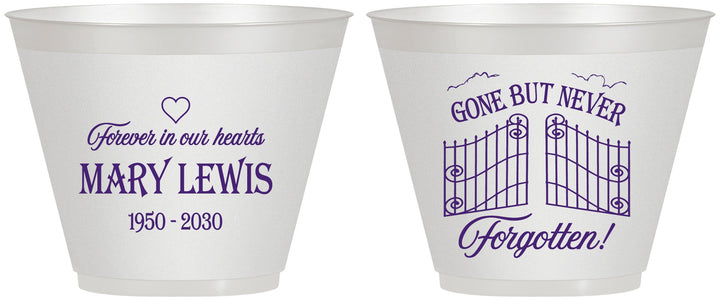 Custom Memorial 9 oz Wine Frosted Cups - Gone But Never Forgotten | 310001
