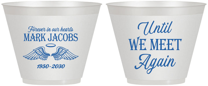 Custom Memorial 9 oz Wine Frosted Cups - Until We Meet Again | 310002