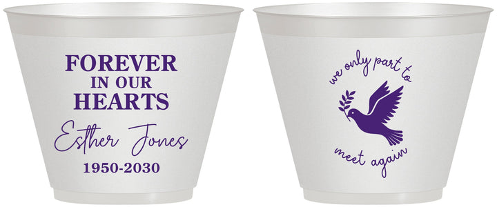 Custom Memorial 9 oz Wine Frosted Cups - Forever In Our Hearts | 310003
