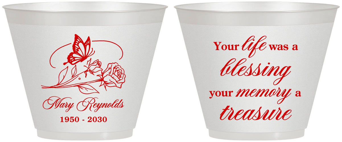 Custom Memorial 9 oz Wine Frosted Cups - Life Blessing Memory | 310005