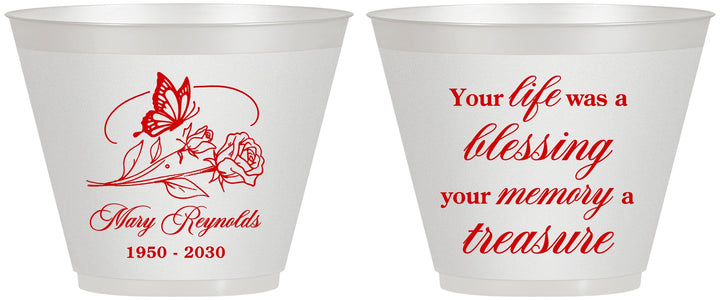 Custom Memorial 9 oz Wine Frosted Cups - Life Blessing Memory | 310005