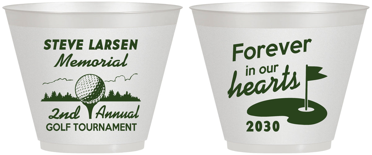 Custom Memorial 9 oz Wine Frosted Cups - Forever In Our Hearts | 310006