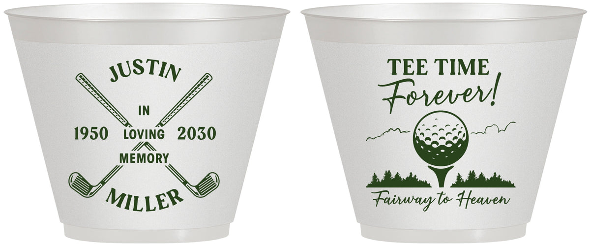 Custom Memorial 9 oz Wine Frosted Cups - Fairway To Heavens | 310007