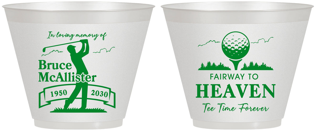 Custom Memorial 9 oz Wine Frosted Cups - Fairway To Heavens | 310008